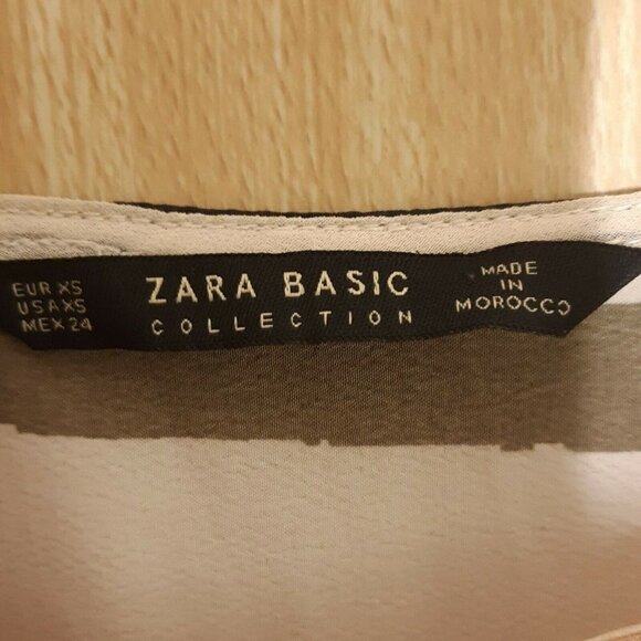 Zara Basic Watercolor Striped Blouse With Pleating - Picture 5 of 5